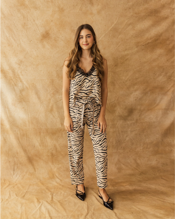 Pantalón Arianna Vintage Beige Zebra